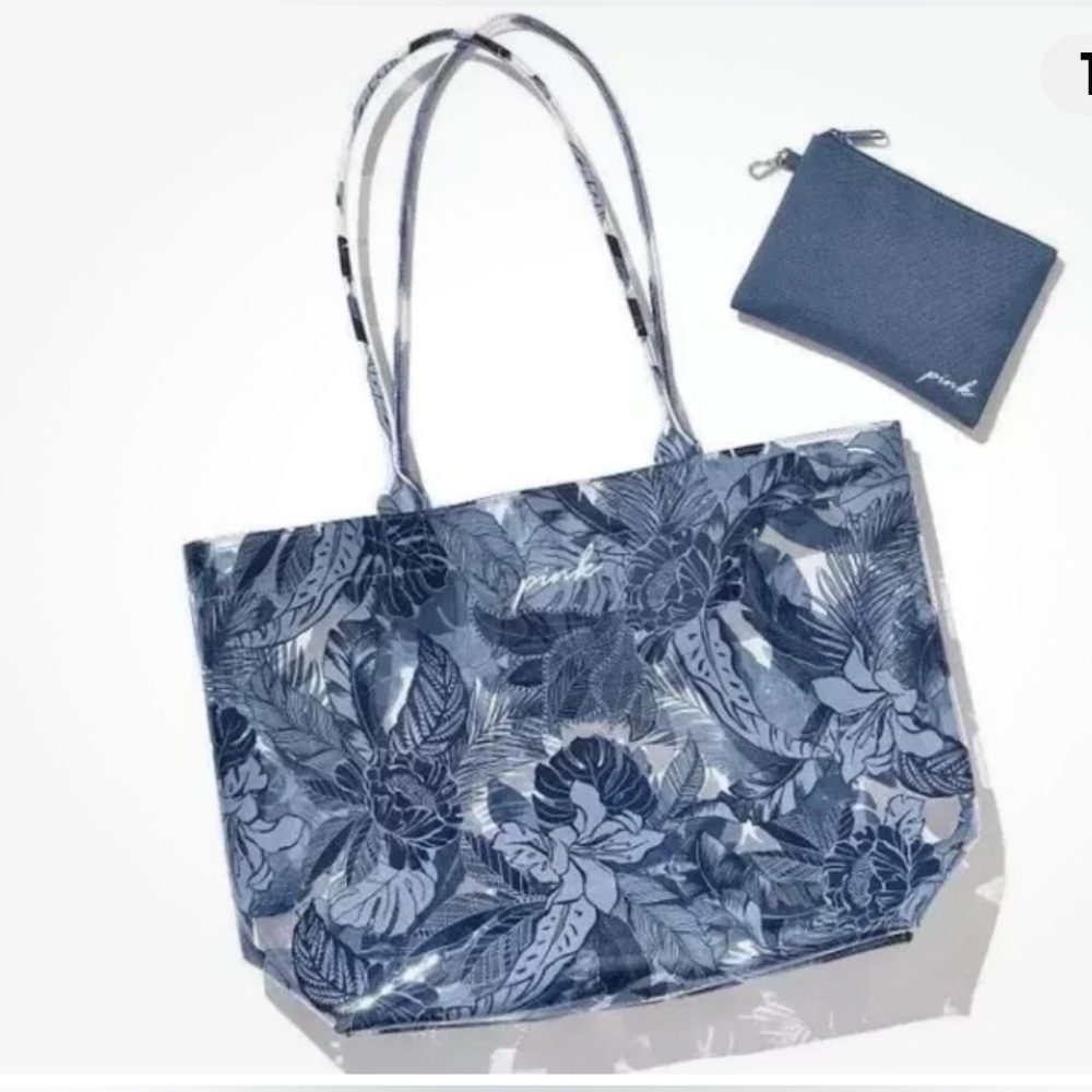 NWT Victoria Secret blue/clear tote bag
